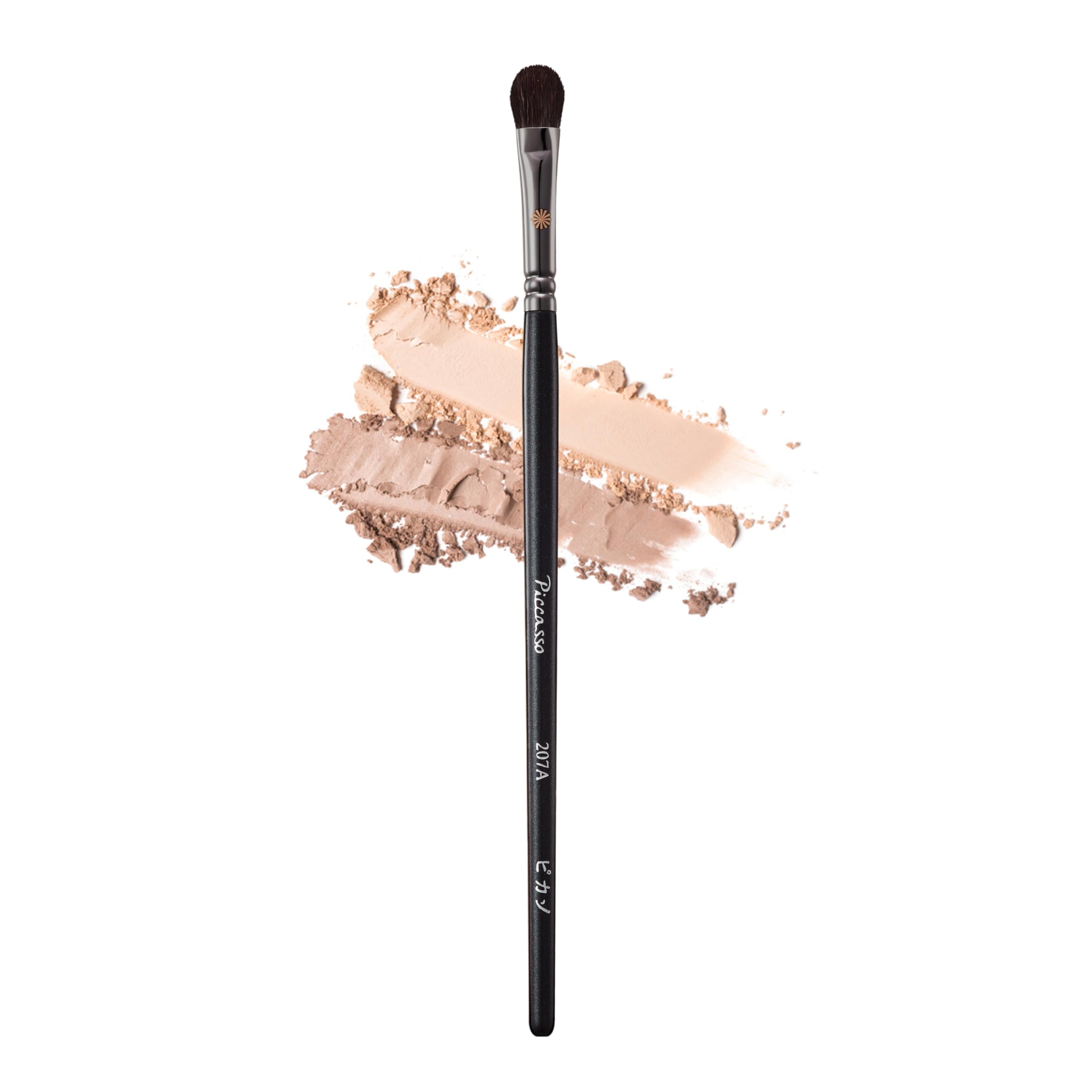 Piccasso 207A Eyeshadow Brush – Flat Rounded Eye Brush for Blending and Shading, Soft Bristles for Smooth Eye Makeup Application, Korean Eyeshadow Brush for All Eye Shapes