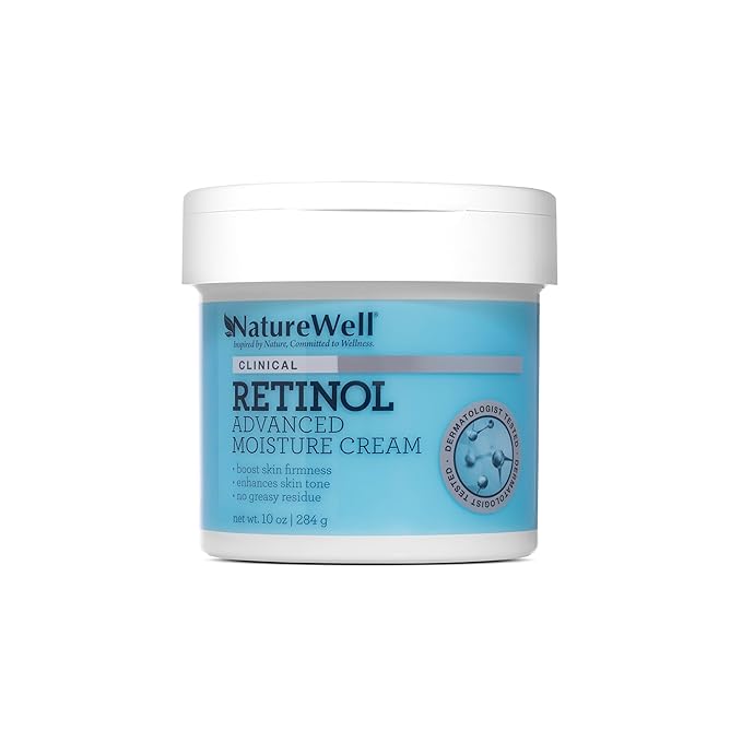 NATURE WELL Clinical Retinol Rejuvenate & Tone Moisture Cream for Face & Body, Anti-Aging Firming Cream for Wrinkles, Fine Lines & Crepey Skin, Body Lotion & Facial Moisturizer, 2 Pack (10 Oz Each)