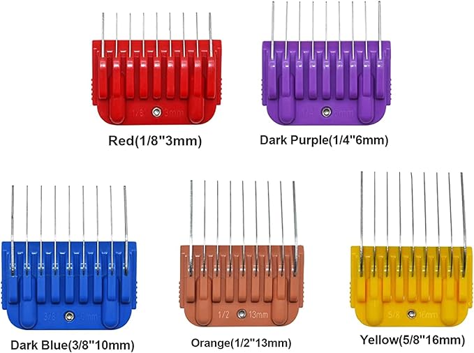 Dog Stainless Steel 5 Color Comb Compatible with andis oster A5 wahl km10