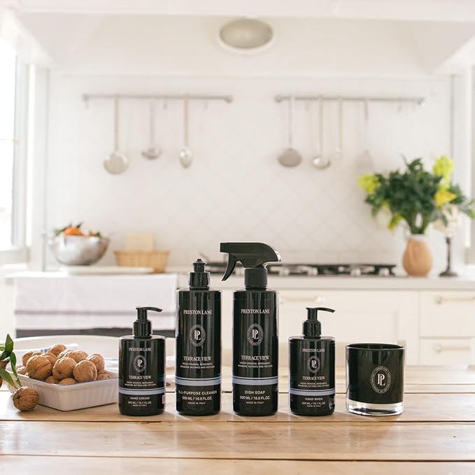 Preston Lane Hand Soap, Dish Soap, Candle & Cleaner Spray Set, Terrace View