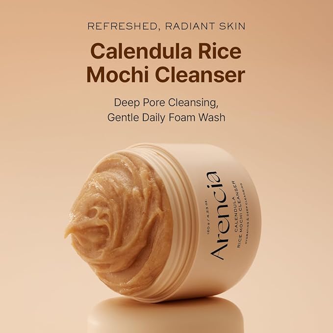 ARENCIA Calendula Rice Mochi Fresh Cleanser - Moisturizing & Deep-Cleansing (4.23oz)