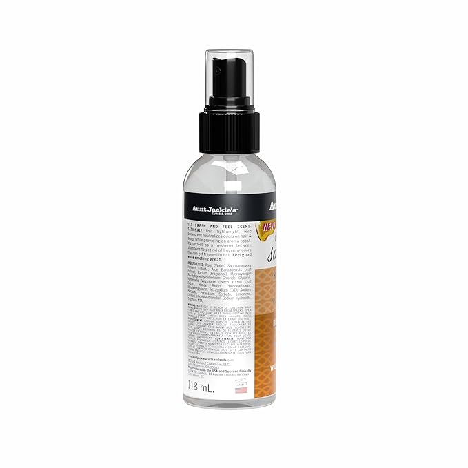 Aunt Jackie’s Braid + Twist Collection Scent-Sational Hair Perfume & Deodorizer – Neutralize Odors and Refresh Hair with Witch Hazel, Biotin, and Honey – 4 fl oz