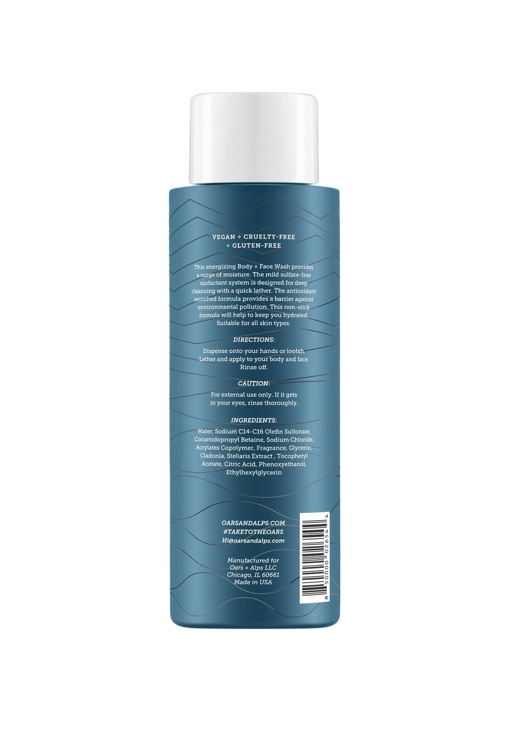 Oars + Alps Mens Body & Face Wash, Moisturizing Body Wash, 1pk, 13.5 Fl Oz