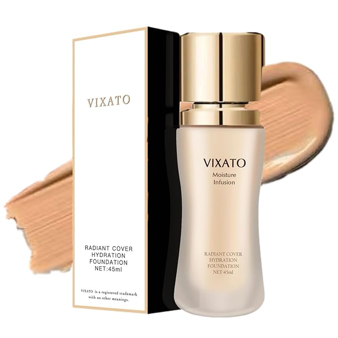VIXATO Foundation Concealer, 2025 New Full Coverage Moisturizer Liquid Age-Defying Foundations, Hydration Natural Finish & Long Wea for All Skin Types (Dark, One SIze)