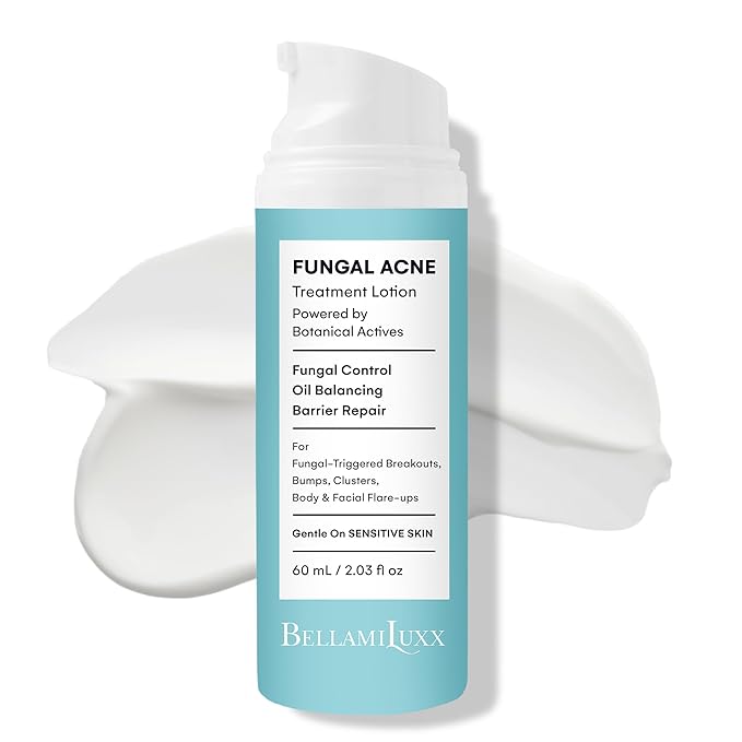 BellamiLuxx Fungal Acne Treatment Lotion: Effective Face & Body Pimple Cream for Bumps, Clusters, Itch & Redness – Fungal-Prone Skin Acne Treatment Moisturizer for Teens & Adults with Natural Actives