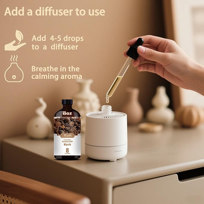 MLYNKL Myrrh Essential Oil,Myrrh Oil for Home Diffuser,8 fl oz