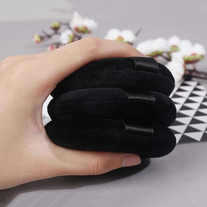 24 Pieces Triangle Powder Puff, Washable Cotton Face Makeup Puff for Loose Powder Body Cosmetic Foundation Sponge Makeup Tool (24Black)