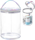 Sanwuta Clear Lotion Bag for Toiletry Sunscreen Cylinder Makeup Bag Heavy Duty Travel Organizer Pouch Waterproof Cosmetic Pouch with Handle Zipper Gift for Summer Beach Pool Airport Women(Silver)