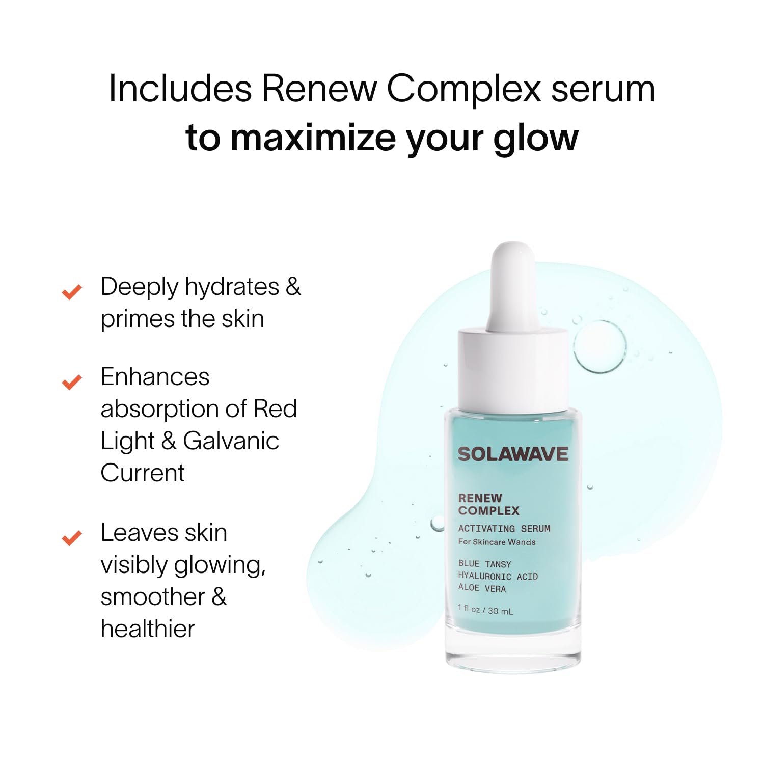 Solawave 4-in-1 Radiant Renewal Red Light Therapy Wand & Renew Complex Activation Serum | Beauty Device for Face & Neck | Serum Boosts Anti-Aging Effects, Reduces Wrinkles, Dark Circles & Puffiness