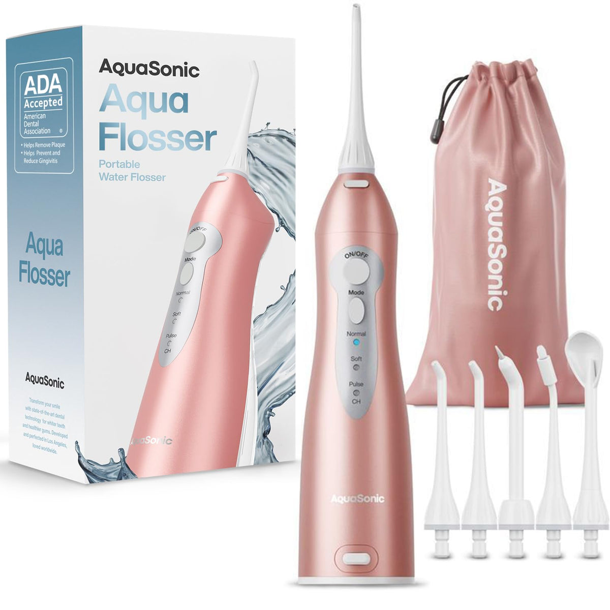 AquaSonic Aqua Flosser Water Flosser, ADA Accepted, Black