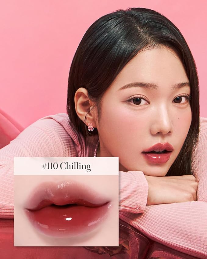 CORALHAZE Glow Lock Jelly Tint 110 Chilling, Hydrating Water Glow Lip Stain, Non-Sticky Juicy Gloss, Long Lasting Glass Shine & Dewy Finish, Lightweight Moisturizing Lip Care, Korean Makeup