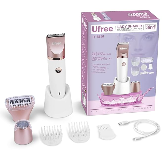 Ufree 3-in-1 Bikini Trimmer Electric Razors for Women, Body Hair Trimmer