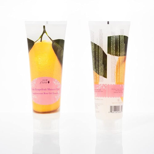 100% PURE Pink Grapefruit Shower Gel Natural Foaming & Hydrating Body Wash