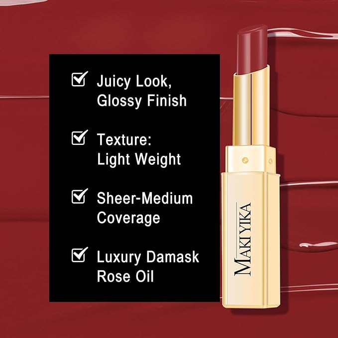 MAKI YIKA Moisture Mauve Red Lipstick for Women Hydrate Tinted Lip Balm