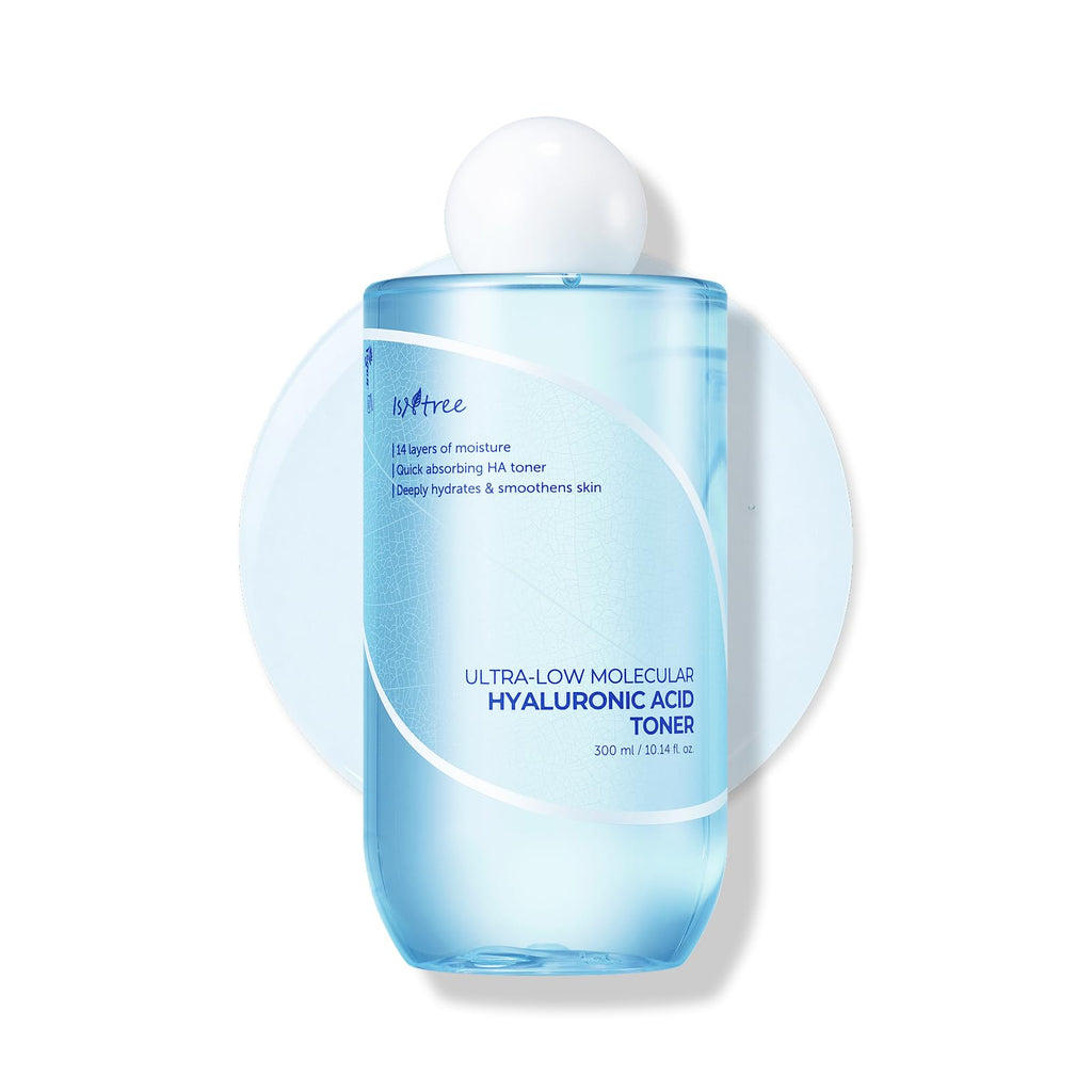 ISNTREE Ultra-Low Molecular Hyaluronic Acid Toner | Korean Hydrating Toner with Hyaluronic Acid | Quick-Absorbing Facial Toner for Deep Hydration, Fragrance-Free, 10.14 fl oz