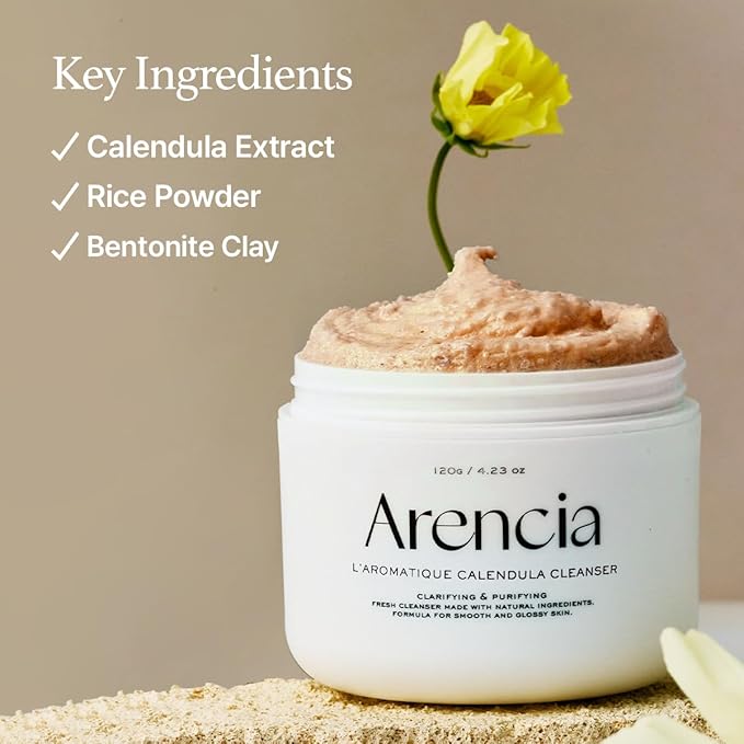 ARENCIA Calendula Rice Mochi Fresh Cleanser - Moisturizing & Deep-Cleansing (1.76oz)
