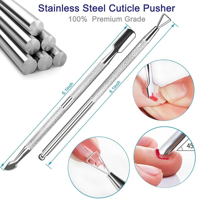 Pingispower Ingrown & Thick Toenail Clippers Set, 8 Pcs Heavy Duty Stainless Steel Nail Nippers Kit, Lengthened Non-Slip Ergonomic Handle Manicure & Pedicure Tools for Seniors Men Women Diabetic Users