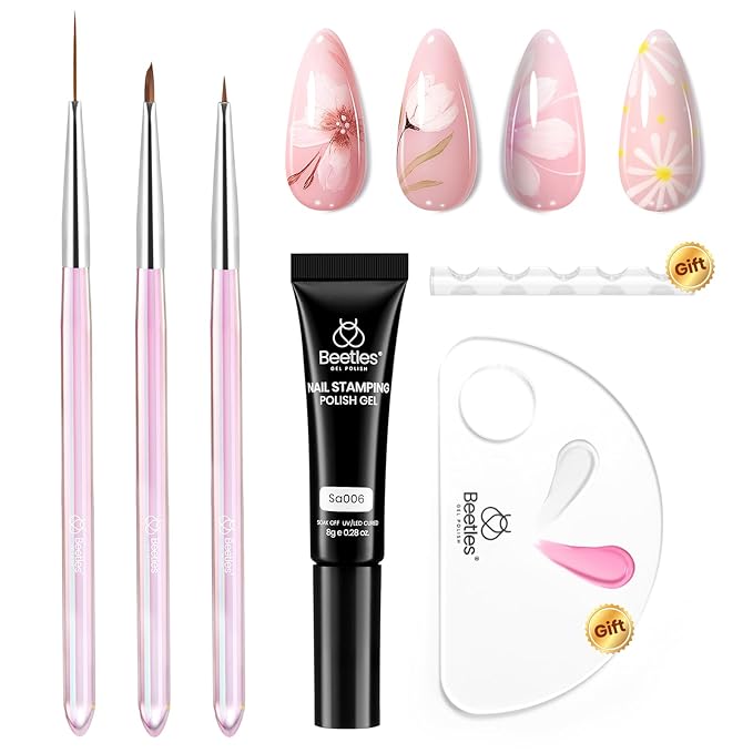 Beetles Nail Art Brushes Set for Gel Polish 3 Pcs Nail Art Design Pen