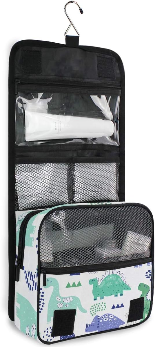 senya Hanging Travel Toiletry Bag Dinosaurs Creative Kit Makeup Case Cosmetics Organizer for Men Women