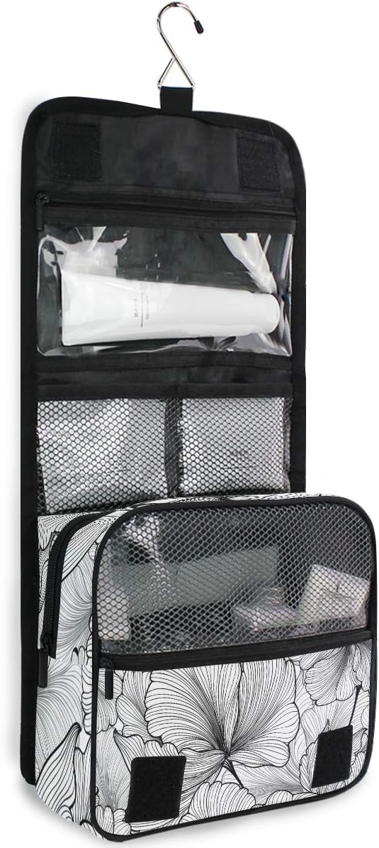 senya Hanging Travel Toiletry Bag Flowers Kit Makeup Case Cosmetics Organizer for Men Women pretty