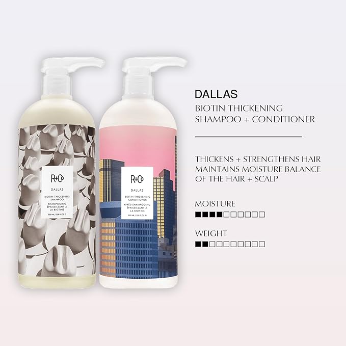R+Co Dallas Biotin Thickening Shampoo and Conditioner Set, 33.8oz (2 Pack)