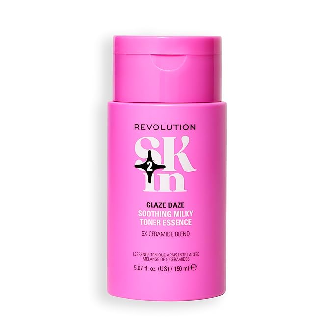 Revolution Skin, Glaze Daze Ceramide Soothing Milky Toner Essence, Facial Toner with Ceremides, Soothes & Calms Skin, Vegan & Cruelty-Free, 5.07 fl oz
