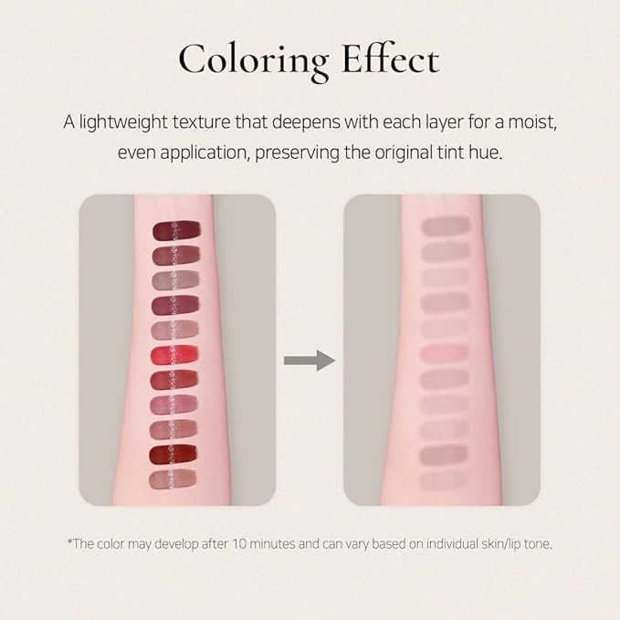 DINTO Blur-Glowy MINI Lip Tint (256 Carpe Diem) - Glossy Finish, Hydrating, Long Lasting, Lightweight Texture, Non-Sticky, Vegan & Cruelty-Free, Korean makeup (11 colors)