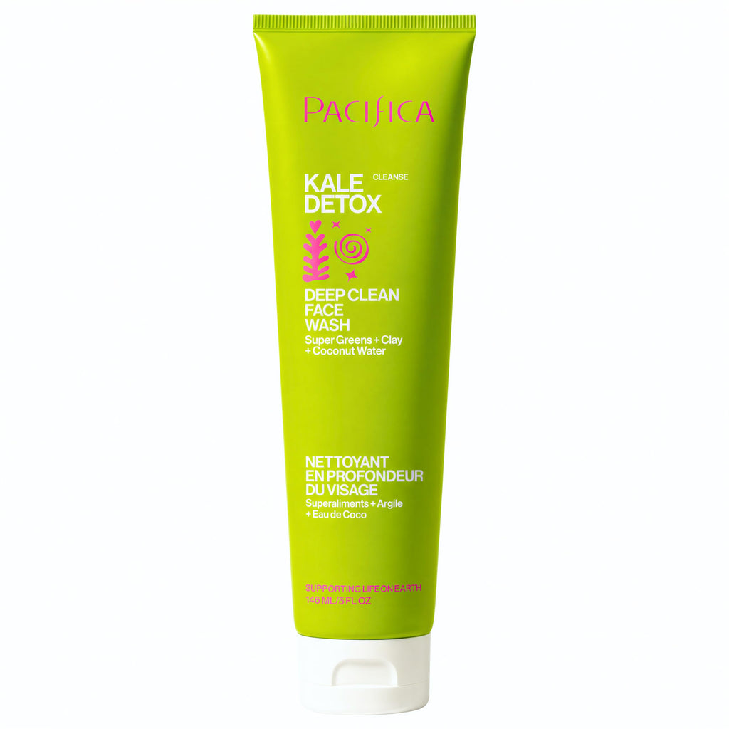 Pacifica Kale Detox Face Wash for Oily & Acne-Prone Skin, Deep Cleansing Facial Cleanser & Makeup Remover with Super Greens Kale, Seaweed & Clay, 5 fl oz –Clean Beauty, Vegan & Cruelty-Free