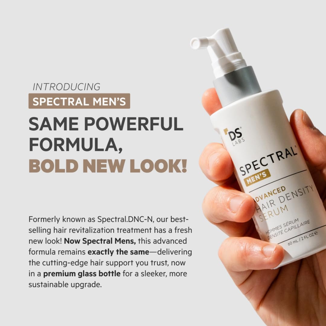 DS Labs Spectral Men’s Hair Density Serum (formerly Spectral.DNC-N) - Lightweight Leave-In for Fuller Looking, Thicker Looking Hair, Fast Absorbing, Non-Greasy, For All Hair Types, 60mL