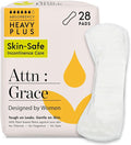 Attn: Grace Heavy Plus Incontinence Pads for Women, 28-Pack - Plant-Based, High Absorbency, Breathable - Incontinence Pads for Heavy Bladder Leaks & Sensitive Skin