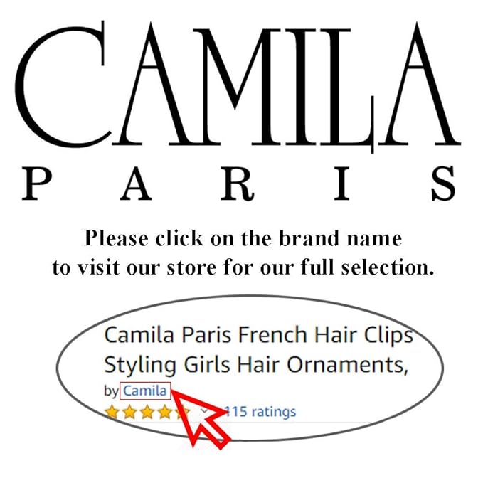 Camila Paris CP3424 French Hair Clips for Women, 3.75" Large Claw Clip Strong Hold All Day, No Damage No Slip Claw Clips for Thick Curly Wavy Fine Straight Hair, Jaw Clip Made in France