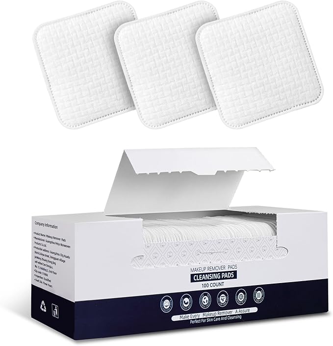 Premium Natural Plant Cotton Pads(100 Count),Soft & Lint-Free Upgraded Edge Stitching Design Cotton Rounds for Face,Unique Three-Layer Structure, Ultra-Absorbent Makeup Remover Pads,for All Skin Types