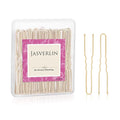 JASVERLIN U Shaped Hair Pins Blonde, 2.4 Inch Bobby Pins 100 Pcs