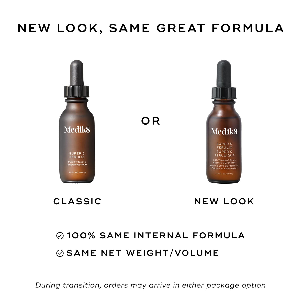 Medik8 Super C Ferulic - 30 Percent Ethylated L-Ascorbic Acid Vitamin C Serum - Face Serum with Vitamin E and Ferulic Acid - Gluten Free - 1.0 oz