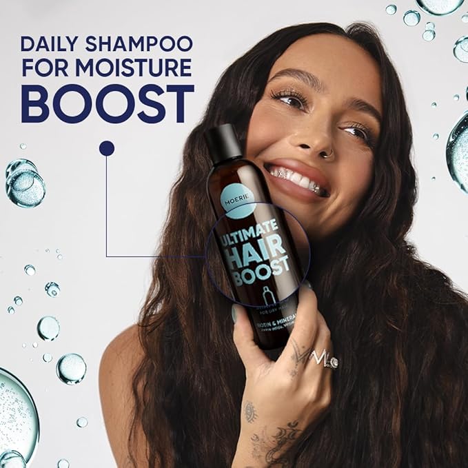 Moerie Hair Growth Shampoo for Men and Women, Hair Loss Solution with Biotin and Rosemary, Moisturizing Shampoo for Thinning Hair – Ultimate Boost for All Hair Types, Triple Set
