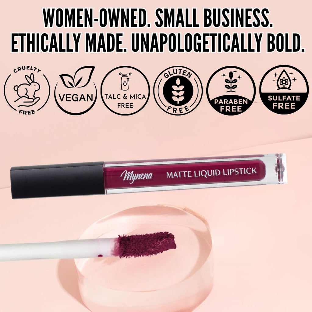 Mynena Hydrating Berry Red Matte Liquid Lipstick Long Lasting - Lisy