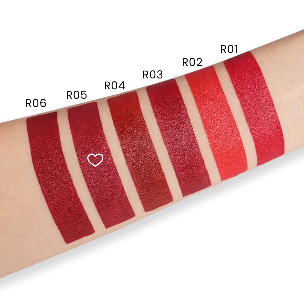 evpct 1Pcs Dark Rose Red Lipstick, Silky Velvet Matte Lipstick Pack Sets for Women