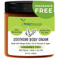 RaGaNaturals Fragrance Free Natural Hand and Body Cream - Moisturizer for Dry, Sensitive & Eczema-Prone Skin -Mango Butter, Argan Oil, Vitamin E -Unscented Non-Comedogenic Lotion for Women & Men -8 oz
