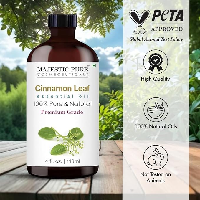 Majestic Pure Cinnamon Essential Oil for Diffuser - 4 Fl Oz