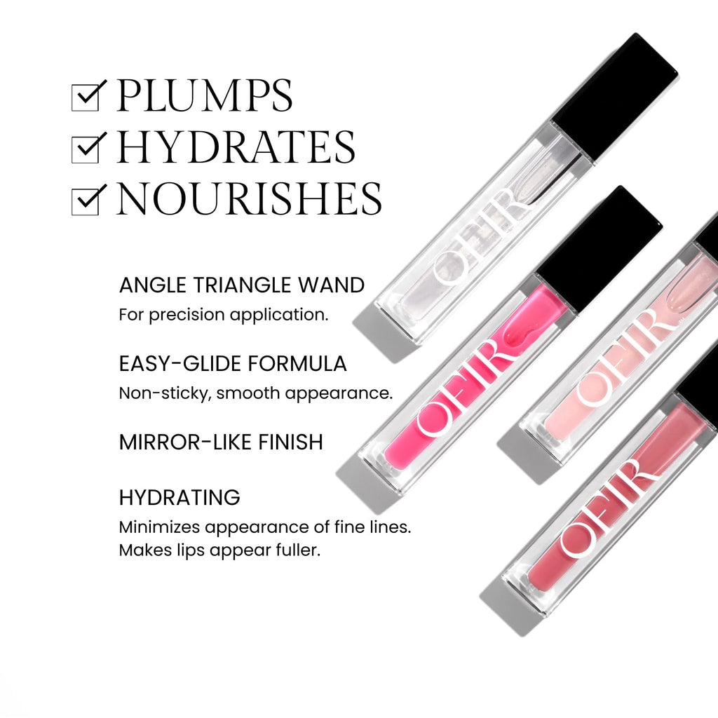 OFIR Surreal Shine Plumping Lip Gloss for Women | Clear, Non-Sticky, Hydrating Lip Gloss with Menthol & Vitamin E | High Shine, Vegan, Cruelty-Free | Clear - Transparent | 0.15 FL OZ