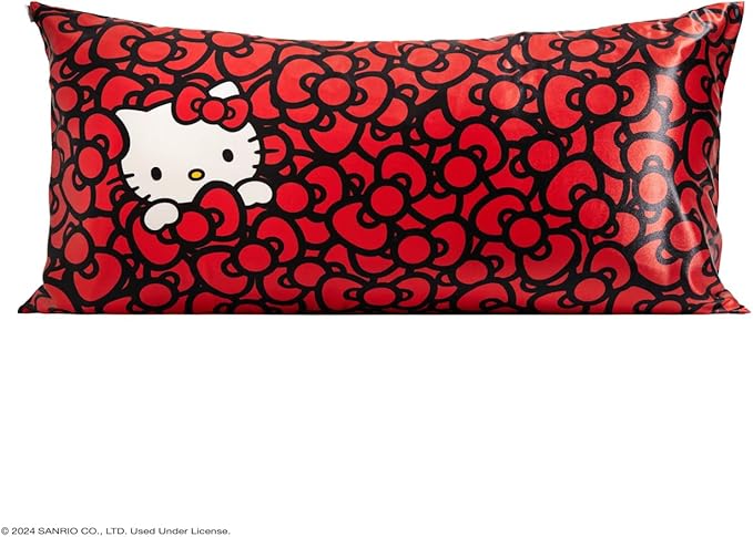 Kitsch x Hello Kitty Satin Pillowcase - Size 19x36, Sea of Bows