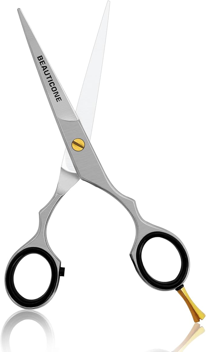BEAUTICONE Hair Cutting Scissors | Professional Stainless Steel Barber Shears | Hairdressing Scissors | Smooth & Sharp Edge Blades - for Men/Women, Fix Screw