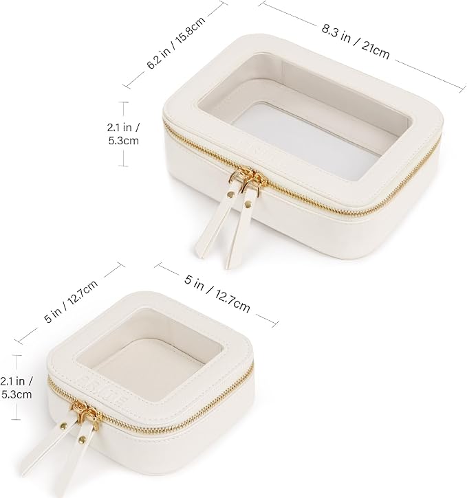 Prite Clear Makeup Bag Set Travel Cosmetic Case Toiletry Bag for Women