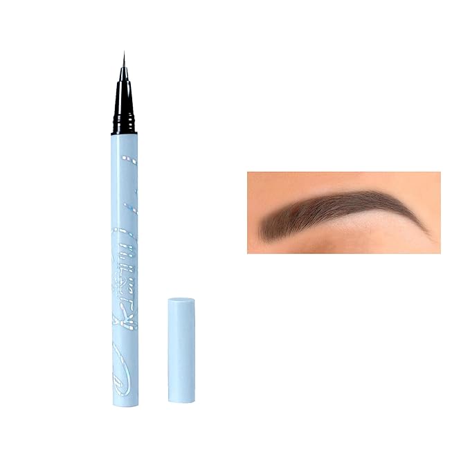 Lea ll U Ultra-fine Eyebrow Pen - Waterproof Lift & Snatch Liquid Eyebrow Pen, 5 Colors - Dark Brown, Long Lasting Smooth Soft Eye Brow Tint