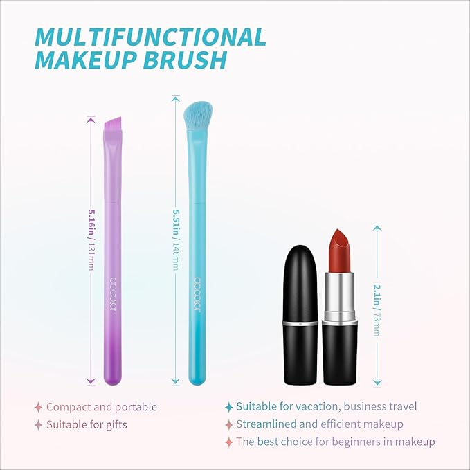 docolor Eye Makeup Brush Set, 4Pcs Blending Eyeshadow Concealer Eyebrow
