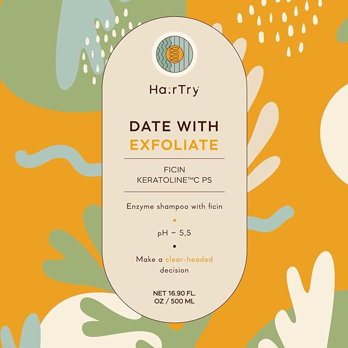 Hair Try Date With Exfoliate – Multi-Function Enzymatic Exfoliating Shampoo with Ficin – For Deep Cleansing & Refreshing of the Scalp – Net 16.90 Fl. Oz/ 500 ml