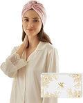 SYSERAN 100% Mulberry Silk Bonnet for Sleeping - Women Natural Curly Hair Night Cap Luxury Sleep Head Wrap with Elastic Band(Lotus Pink)
