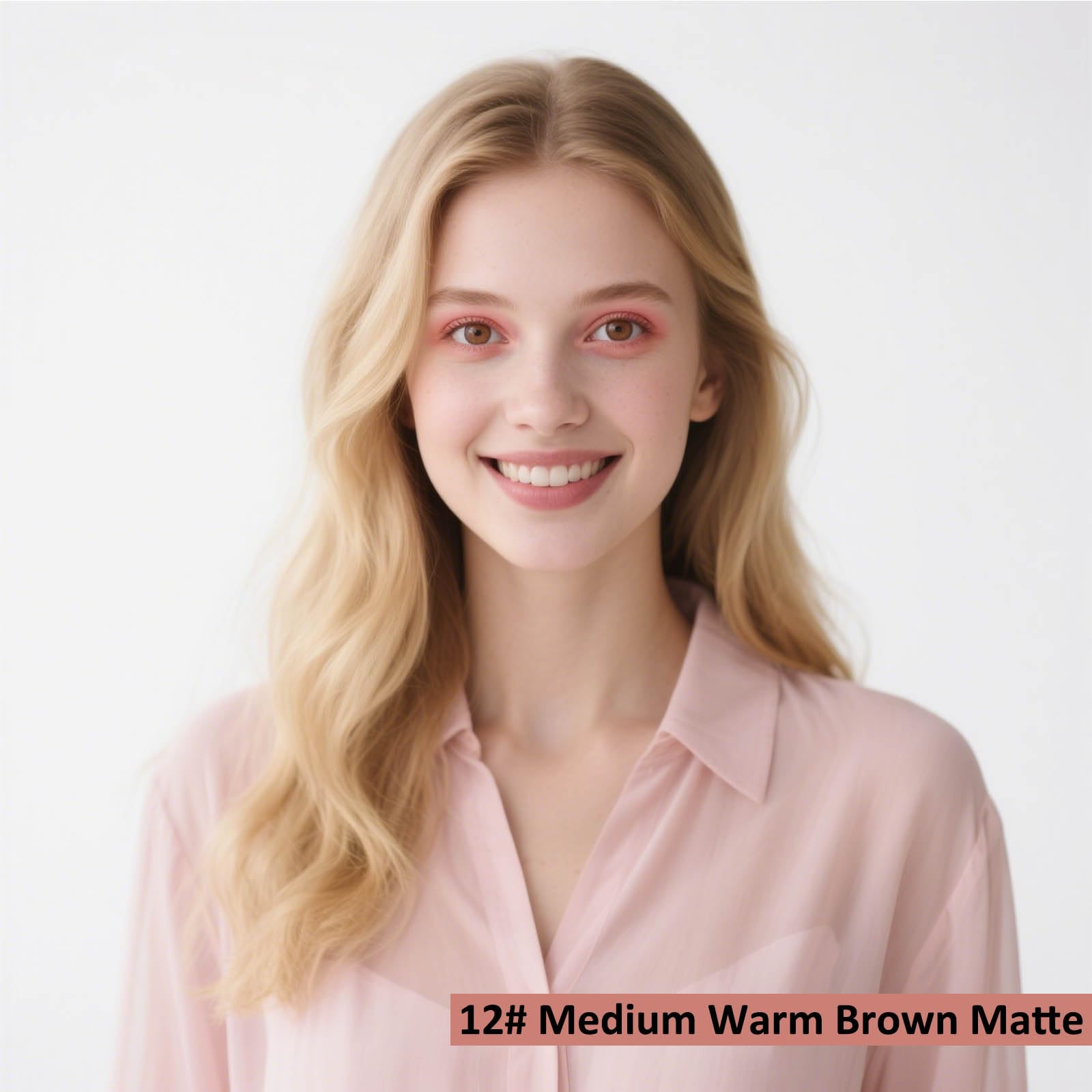 Wavuketu Matte Eyeshadow Stick Blendable Cream Eyeshadow Waterproof Long Lasting High Pigmented eyeshadow Pencil, Hypoallergenic Nude Eye Shadow Stick (12# Medium Warm Brown Matte)