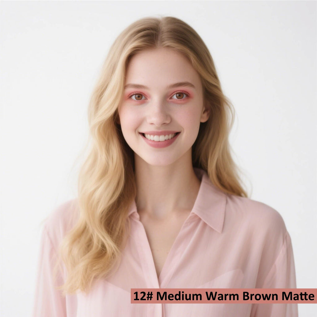 Wavuketu Matte Eyeshadow Stick Blendable Cream Eyeshadow Waterproof Long Lasting High Pigmented eyeshadow Pencil, Hypoallergenic Nude Eye Shadow Stick (12# Medium Warm Brown Matte)