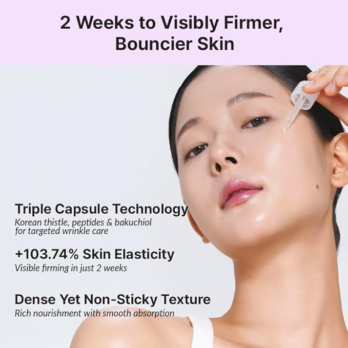 Returnu The Firm Ampoule - Firms, Lifts & Reduces Wrinkles + Puffiness for a Youthful, Radiant Complexion - Enriched with Peptides, Bakuchiol & Korean Thistle Vegan Korean Skincare (1.01 fl. oz)